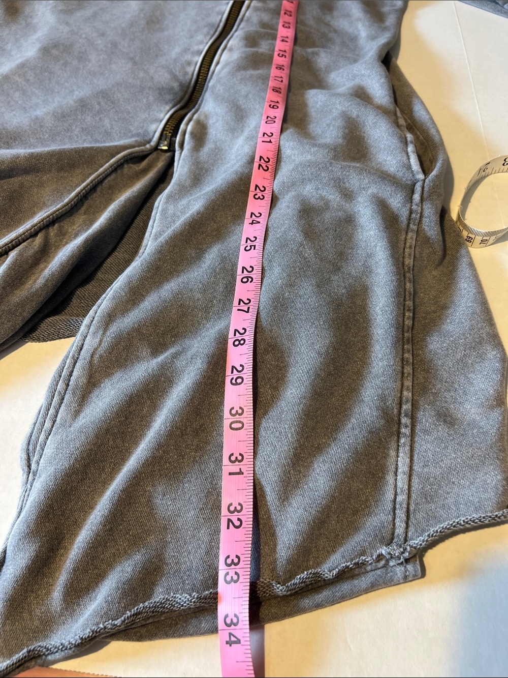 H&M Divided Washed Gray Asymmetrical Zip Up Hooded Jacket Grunge Moto Size XL - Picture 12 of 12